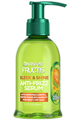 Front of Pack of Fructis Sleek & Shine Anti-Frizz Serum
